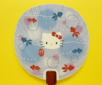 【震撼精品百貨】Hello Kitty 凱蒂貓 凱蒂貓 HELLO KITTY扇子-金魚藍#64858 震撼日式精品百貨