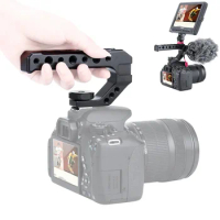 Aluminum DSLR Top Handle Grip w Cold Shoe Mount 1/4'' 3/8'' for Monitor Microphone Video Light to Sony A6400 6300 Nikon Canon