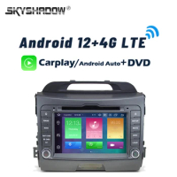 DVD Carplay DSP 4G LTE Car Player Android 12.0 8GB +128GB GPS Map Wifi RDS auto Radio Bluetooth For Kia SPORTAGE 2010 2012 2012