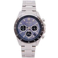 SEIKO 日本國內販售款 三眼計時手錶(SBTR027)-藍色面X灰黑色框/40mm