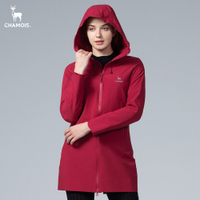 【Chamois加摩仕】Damas-Tex達美斯特 防水透氣保暖連帽長版風衣外套 (酒紅色)