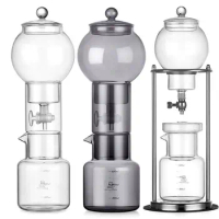 600ml Ice Dripper Coffee Maker Adjustable Water Flow Borosilicate Glass Cold Brew Tower Slow Drip Technology Portable