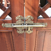 銅滿園中式純銅雙開門銅插銷老式木門鎖花園庭院門閂仿古門扣搭扣