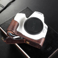 For Canon 200D 800D 77D 850D Camera Bodysuit 200D Genuine Leather Camera Case Handle Half Bag