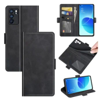 Case For OPPO Reno 6 5G Leather Wallet Flip Cover Vintage Magnet Phone Case For OPPO Reno 6 5G Coque