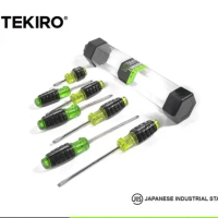 Obeng set gagang karet 7 pcs TEKIRO obeng plus kembang obeng min minus