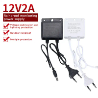 1 unit kalis air EU/US Plug Power Adapter DC12V 2A untuk keselamatan CCTV AHD kamera kamera Input NV