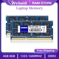DDR3 DDR3L Laptop RAM 4GB 8GB 16GB 1333MHz 1600MHz PC3 8500 10600 12800 204pin NON-ECC 1.35v Sodimm Memoria Ddr3 Notebook Memory