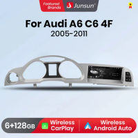 Junsun Android 11 8.8 Inch Wireless CarPlay Car Radio Multimedia For Audi A6 C6 4F 2005 - 2011 Andorid Auto GPS Stereo autoradio