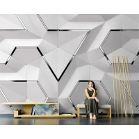Nordic Paper Wallpaper, ใหม่ทันสมัย, การออกแบบเรขาคณิต, เหมาะสำหรับพื้นหลังทีวี, โซฟา, ห้องนอน, และห