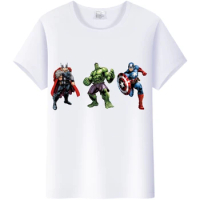 Fashion Tshirt Marvel Cartoon Captain America Hulk Friends Graphics Tee Man Summer Tops Loose T-Shirts Clothes Women Punk Blouse