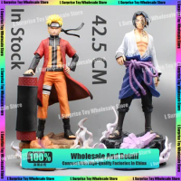 [In Stock] 42.5CM Naruto SH Figuarts GK Uzumaki Naruto Uchiha Sasuke Anime Action Figure Figuras Statue Figurine Gifts Kids Toys