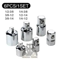 ADAPTOR KUNCI SOCK 6PCS 1/4 x 3/8 x 1/2 SAMBUNGAN SHOK CONNECTOR SHOCK ADAPTOR MATA SOK SET MURAH BA