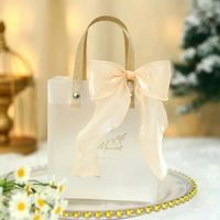 全城熱賣 - 禮品袋手提袋耶誕節平安夜蘋果禮盒空盒伴手禮禮袋生日禮物包裝袋禮袋+白茶魚尾紗小號（單個裝） 【零售價】成品蝴蝶結