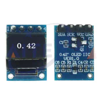 0.42" 0.42 Inch White OLED Display LCD Module 72X40 Serial Screen White Color I2C IIC/SPI Interface SSD1306 72*40 White