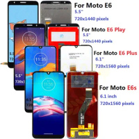 For Motorola Moto E6s LCD E6 Play E6 Plus Display Touch Screen Sensor Digiziter Assembly For moto E6 Plus E6 E6S LCD with frame
