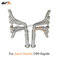 KA Tuning manifold exhaust system stainless headers for Aston Martin DB9 Rapide V12 6.0 performance parts heat shield catalysis