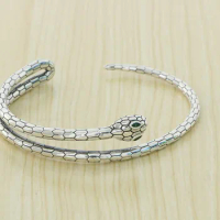 925 Sterling Silver SNAKE Bangle Cuff Bracelet Jewelry For men women A6073