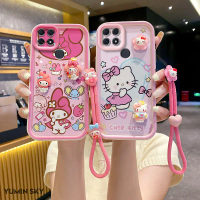 เคส Kitty, ดีไซน์น่ารัก, สำหรับ OPPO A15, A15S, A35 4G, CPH2185, CPH2179, PEHM00, PEFM00, ตุ๊กตาสามม