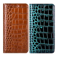 For Google Pixel 4A 5 XL Case Crocodile Genuine Leather Flip Phone Case For Google Pixel 3 3A 4 2 XL 3 Lite XL Cover Case Coque