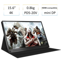15.6 Inch TYPE-C 4K Portable Gaming Monitor For PS4 Pro XBOX NS Switch Min DP HDR Computer PC Laptop Monitor VESA Speaker