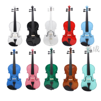 彩色實木小提琴 亮光椴木小提琴 初學者練習普及小提琴