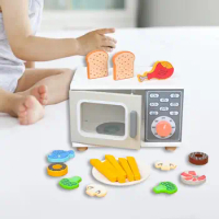 Kids Microwave Oven Toys Wooden Microwave Oven Toys Play Pretend Toys for Girls Boys