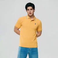Giordano Men's Small Lion Polo 0101626099 Ochre Yellow S