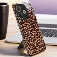 Ốp Điện Thoại, Cho OPPO A5Pro, Họa Tiết Da Báo, Kính Bóng, Ốp Lưng Chống Sốc, Quà Tặng