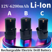 6200mAh niversal 12V Rechargeable Li-ion Battery For Power Tools Electric Screwdriver Electric Drill Battery