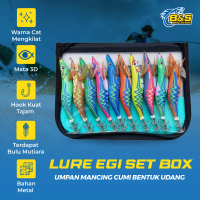 Lure Egi 1 set isi 10pcs & 5pcs umpan mancing cumi bentuk udang LE011