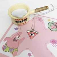 Kalung Magnet Spongebob Group Bahan S925 Silver 925 anti karat anti luntur rantai BFF persahabatan a