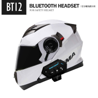 BT12安全帽用藍芽耳機 清晰高音質 通話聽歌 兼容iPhone/Android設備 USB充電 附麥克風