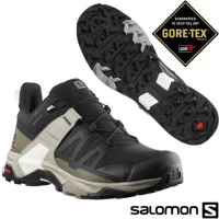 【索羅門 SALOMON】男 X ULTRA 4 GTX 防水透氣耐磨低筒登山鞋/412881 黑/復古卡其/香草白