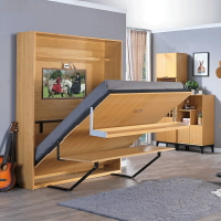 【多功能家具】書桌 書架 隱形床 多功能組合 省空間 牆上隱藏 折疊壁床 翻轉旋轉 墨菲床