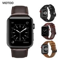 Oil Wax Leather Bracelet For Apple Watch Band 42mm 38mm 44mm 40mm Series 4 3 2 / Viotoo Watch Strap For iWatch Watchband