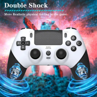 Wireless Controller 6 Axis Gyro Bluetooth-Compatible Console Controller Macros Hall Effect Joystick for PS4/PS4 Pro/PS4 Slim/PC