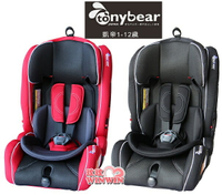 tonybear 凱帝兒童成長型汽車座椅TB-1031 蜂巢式透氣布料，頭靠多段調整，椅背服貼度可調