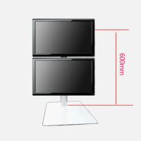 DL-AOC1L-D 10"-27" 25" height adjustable 10kg metal base double monitor desktop stand dual screen mount lcd bracket