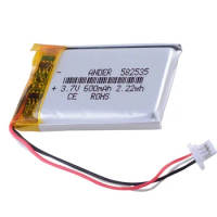 600mAh 582535 602535 Lithium Polymer Battery for MP3 GPS MiVue 366 368 388 Mio 358P 658p Papago HP F210 F300 F200 Car DVR 3 wire