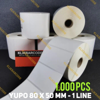 Asli Kertas Label Stiker Barcode Yupo 80 x 50 mm 1 Line isi 1000 80x50 80*50 mm