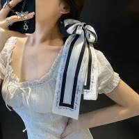 森系少女韓國ins氣質發帶女綁發法式復古領巾百搭絲巾網紅發飾品