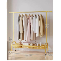多功能衣帽架 晾衣架 簡約掛衣櫃 曬衣架【經典款【120cm輕奢金】 單層】 