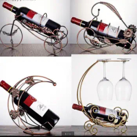 Metal Cup Holder Creative Wine Rack Ornament Goblet Holder Wine Glass Holder Wine Bottle Rack Desktop Organizer Liquor Shelf