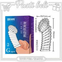 Kdmm Finger Sleeve G Spot Massager Wanita Bahan Silikon Transparan G2