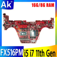 FX516PR Mainboard For ASUS TUF Dash F15 FX516PM-HN129T Laptop Motherboard i5-11300H i7-11370H CPU 8GB RAM RTX3060 V6G