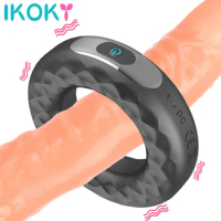 10 Frequency Vibrating Penis Ring Delay Ejaculation Silicone Cock Ring Sex Toys for Men Erection Lock Ring USB Rechargeable