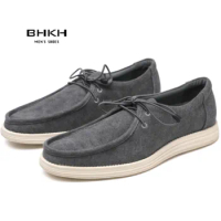 BHKH 2024 Autumn Men Boat Shoes Fashion Smart Casual Shoes Comfortable Men Casual Shoes High Quality Footwear Breathable Shoes