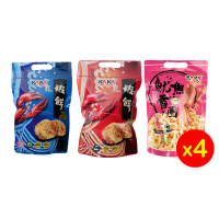 【KAKA】醬燒蝦餅 魷魚香圈80g(4入組 聚會派對首選必買)
