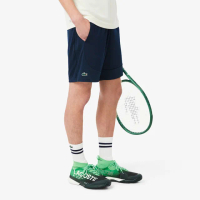 【LACOSTE】男裝-快乾彈性網球短褲(海軍藍)